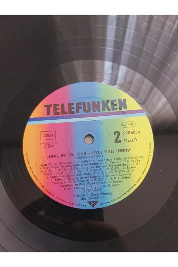 1982 Evelyn Künneke – Sing Evelyn Sing Revue Eines Lebens - vinyl - 33lük plak - 5