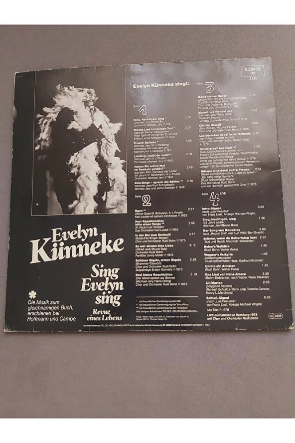 1982 Evelyn Künneke – Sing Evelyn Sing Revue Eines Lebens - vinyl - 33lük plak - 8