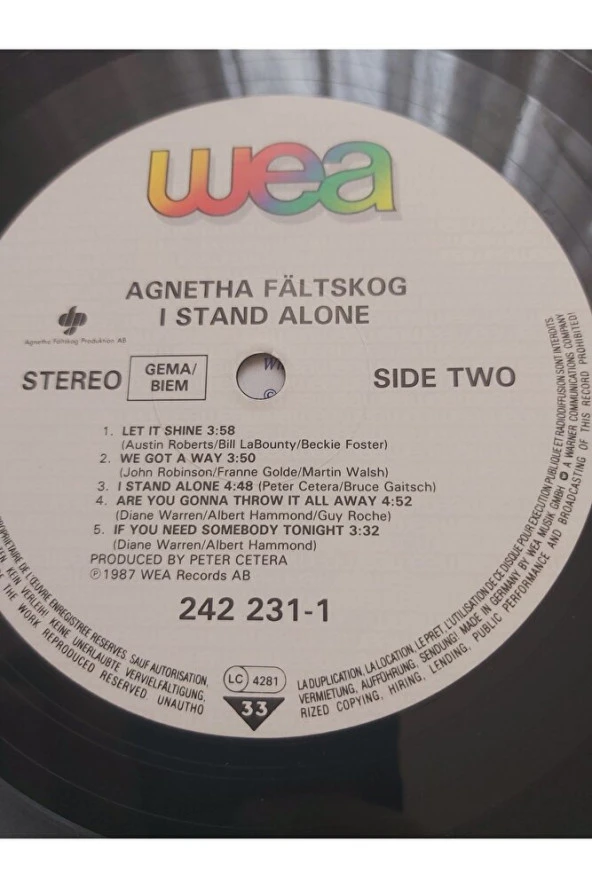 1987 Agnetha Faltskog – I Stand Alone - 7