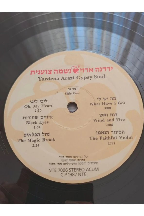 1987 Yardena Arazi - Gypsy Soul - vinyl 33lük plak - 5
