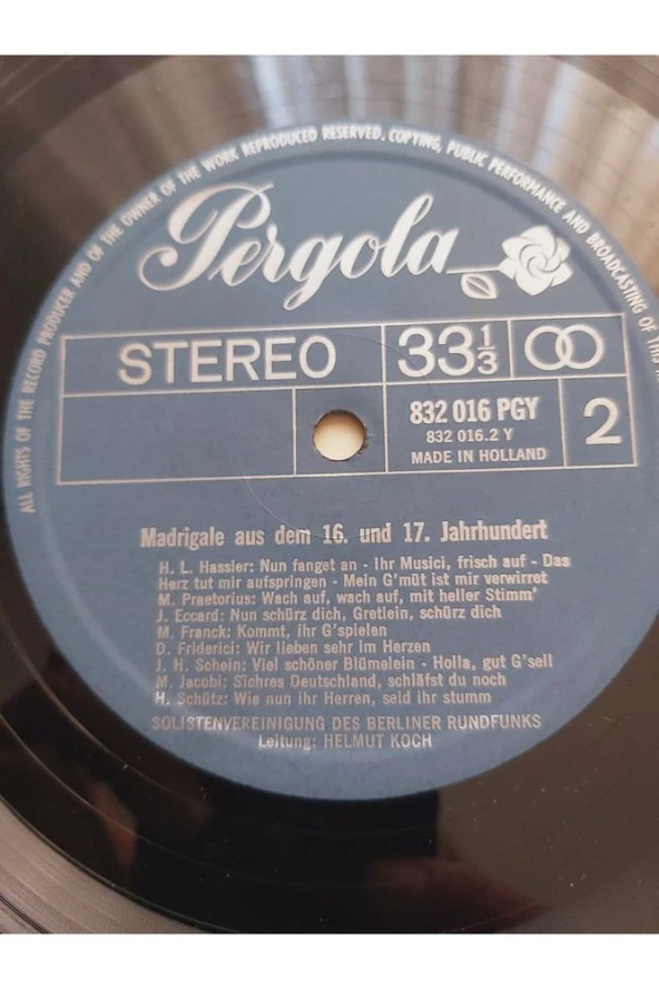 Das Deutsche Chorlied Madrigale Aus Dem 16. Und 17. Jahrhundert - vinyl -33lük plak - 5