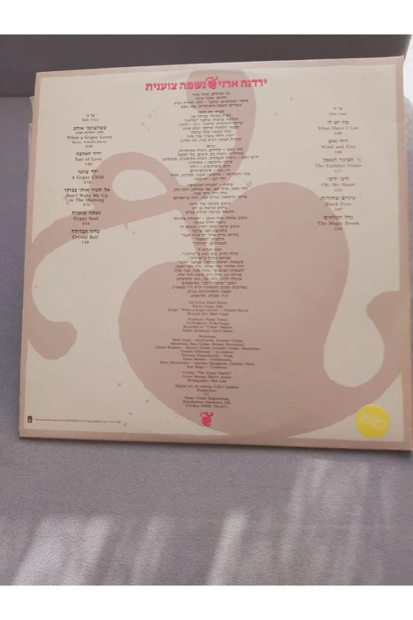 1987 Yardena Arazi - Gypsy Soul - vinyl 33lük plak - 8