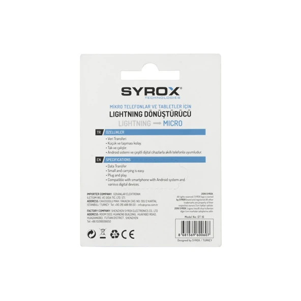 Syrox İphone Uç Giriş Micro Uç Şarj Çıkış Otg Dönüştürücü DT16 - 3