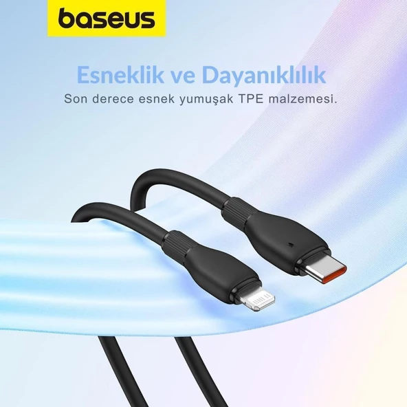 Baseus Süper Hızlı 1.2Mt 20W Type-C to İphone Şarj Kablosu, Akım ve Isı Korumalı, Esnek Kopmaz Bozulmaz Kablo - 10