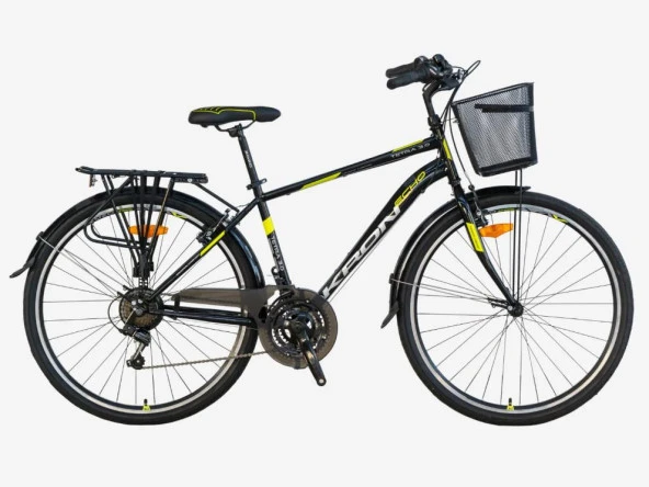 TETRA MAN 3.0 - 28  City Bike - 18' - 21 Vites - V.B. - Siyah-Gri/Neon Sarı