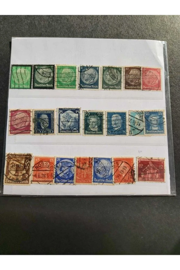 1923-1930 Almanya 21 adet riech dönemi pullar (Pul sayfası ile birlikte yollancaktır.)