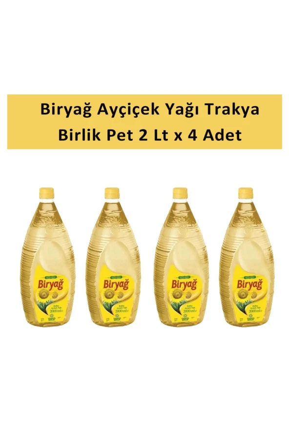 Biryağ Rafine Ayçiçek Yağı 2 lt Pet x 4 Adet