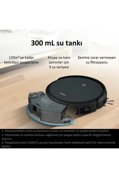 +360 Botslab C50 Vacuum Mop Kumandalı Akıllı Robot Süpürge - 3