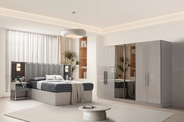 HAZAL MDF BAZALI YATAK ODASI TAKIMI ürün görseli 1