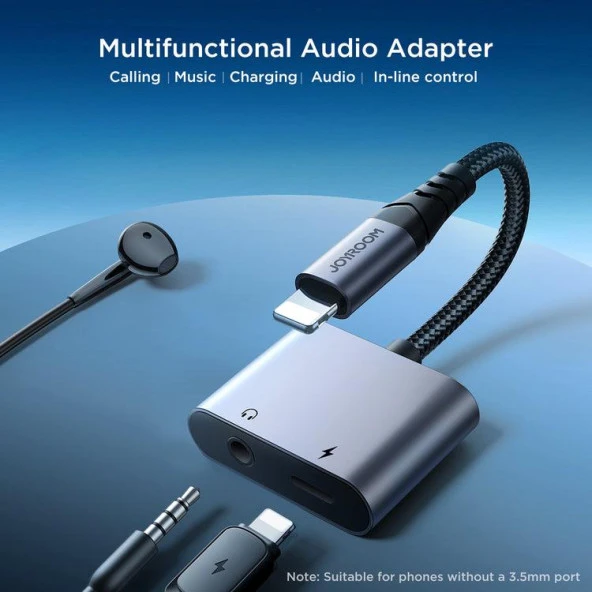Joyroom Arama Destekli Ses Çevirici Adaptör Lightning'den 3.5mm + Lightning - 2