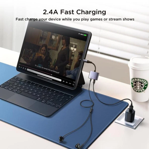 Joyroom Arama Destekli Ses Çevirici Adaptör Lightning'den 3.5mm + Lightning - 5