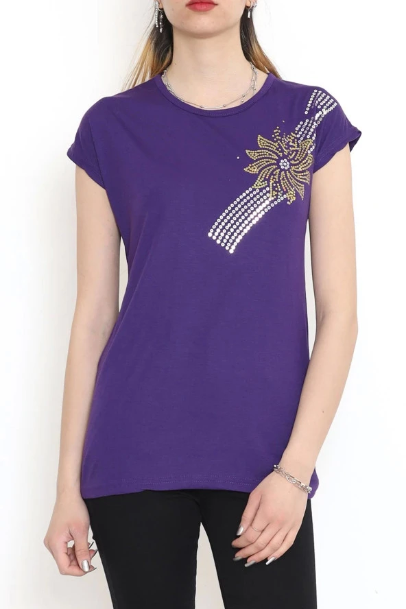 Pul Detaylı Bluz Pembe
