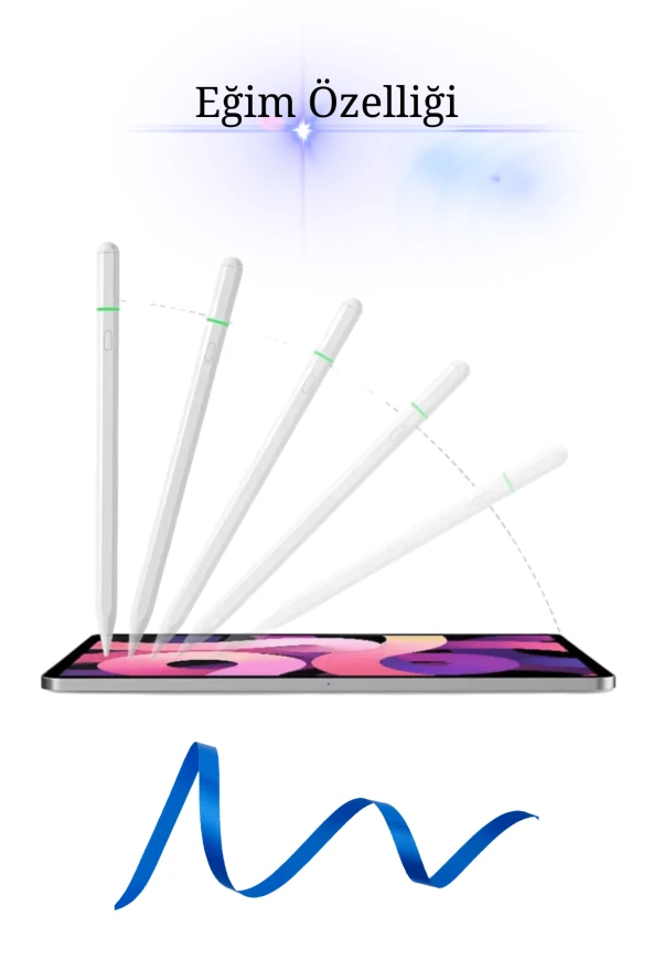 iPad Air 5. Nesil Uyumlu Pencil USB-C Avuç İçi Red Eğim Özellikli Bluetooth Bağlantılı Stylus Kalem - 3