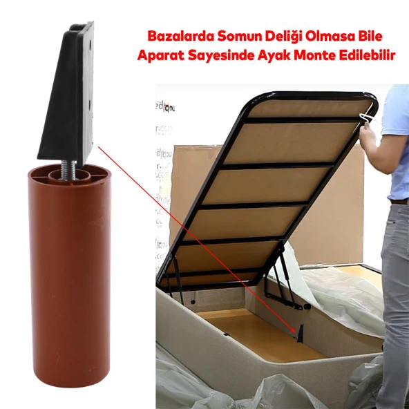 Mobilya Masa Baza Sehpa Gizli Montaj Ayağı Plastik Montaj Bağlantı Aparatı M8 Civatalı Tabanı 1 ADET - Resim 4