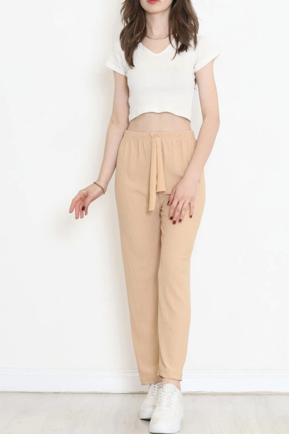 Keten Pantolon Kahve - 3