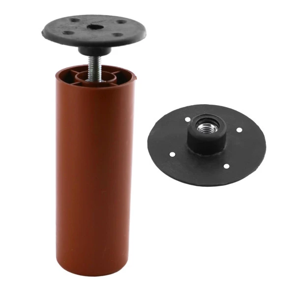 Mobilya Kanepe Masa Baza Sehpa Montaj Ayağı Yuvarlak Plastik Bağlantı Aparatı M8 Civatalı Tabanı 1 ADET - Resim 2