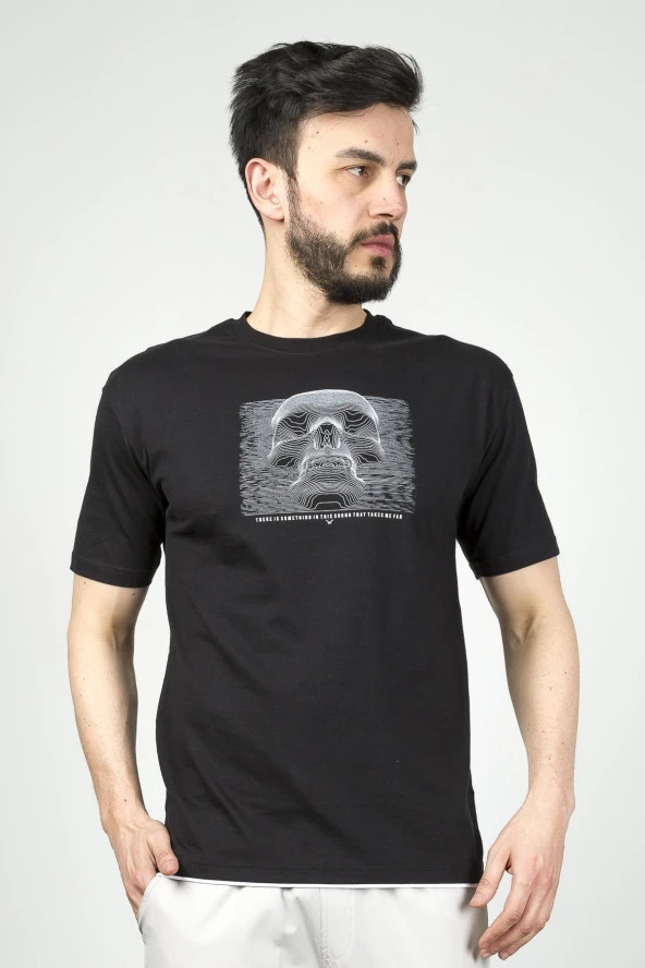 Cazador Erkek B.Yaka  K.Kol Rahat Kalıp T-shit Siyah 4173 ürün görseli 1