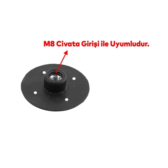 Mobilya Kanepe Masa Baza Sehpa Montaj Ayağı Yuvarlak Plastik Bağlantı Aparatı M8 Civatalı Tabanı 4 ADET - Resim 4