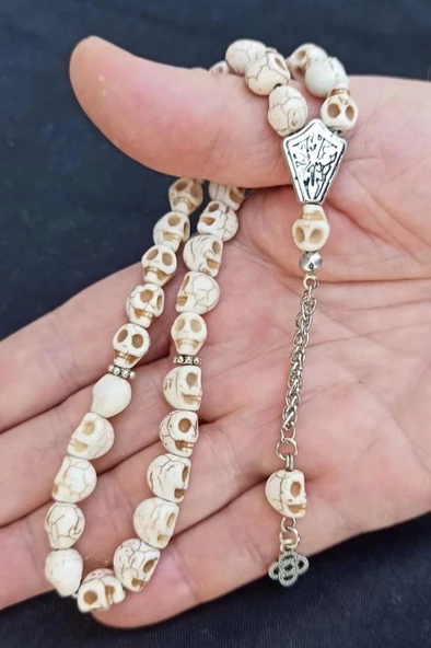 Kurukafa Taş Tesbih Beyaz 104 - 2