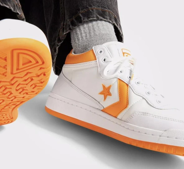 Converse Fastbreak Pro Mid Erkek Beyaz/Sarı Sneaker Günlük Spor Ayakkabı - 2