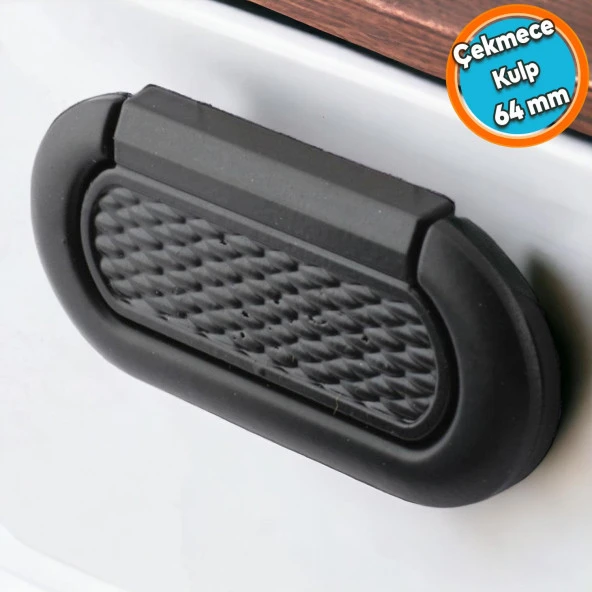 Mobilya Kulp Mutfak Dolabı Çekmece Dolap Kulpları Kapak Kulpu Kulbu Siyah 64 mm Metal ürün görseli