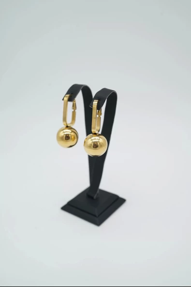 Top Gold Renk Çelik Küpe - 3