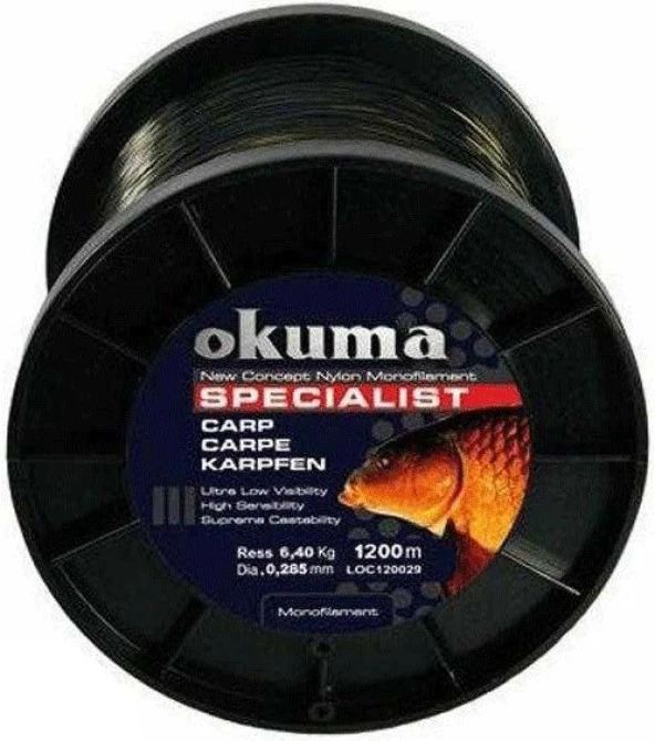 Okuma Carp 1200 mt 25,00 lb 11,36 kg 0,40 mm Camou Misina - 6