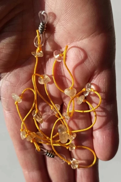 Doğal Sitrin Taşlı Gözlük İpi 129-7 - 2