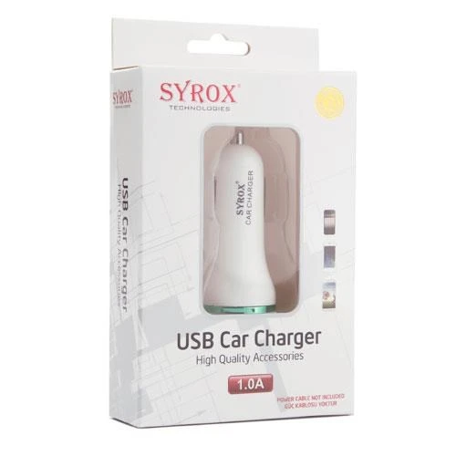 Syrox 1.0A 1 Usb Araç Şarj Başlığı C40