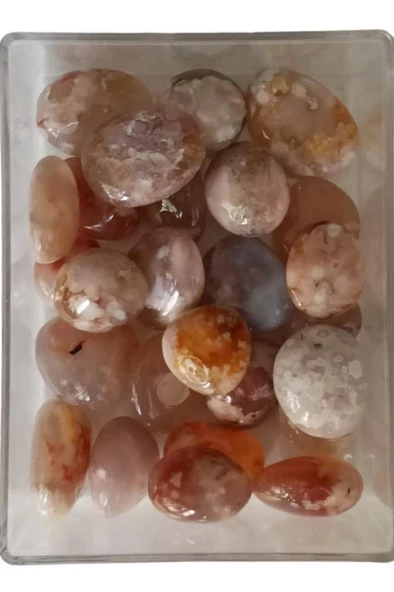 Flower Agate Çiçek Akik 50 Gram Tamburlu Parçalar 631 - 2