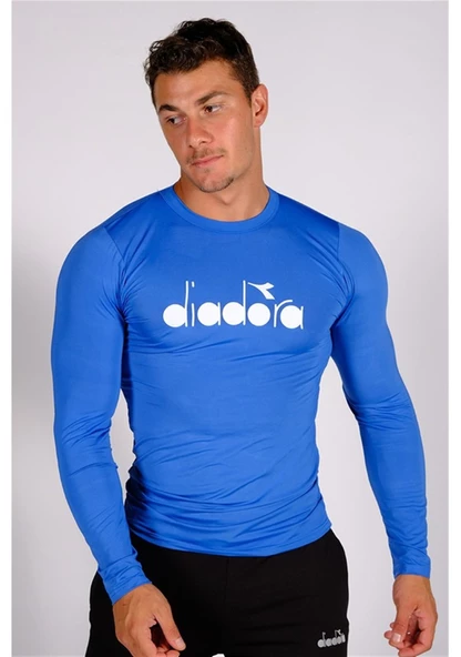 Diadora Soloben - Erkek Mavi Uzun Kollu Spor T-shirt - TSRT-ZN