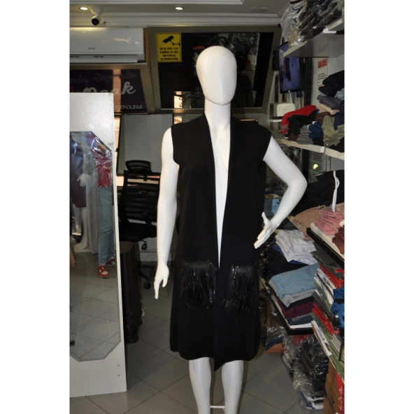 SİYAH VE AÇIK KAHVE KADIN YELEK - 3