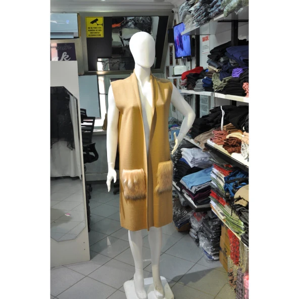 SİYAH VE AÇIK KAHVE KADIN YELEK - 7