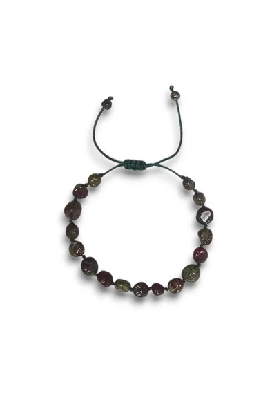 Dragon Blood Jasper Bileklik Makrome Ayarlı 337-3 - 1
