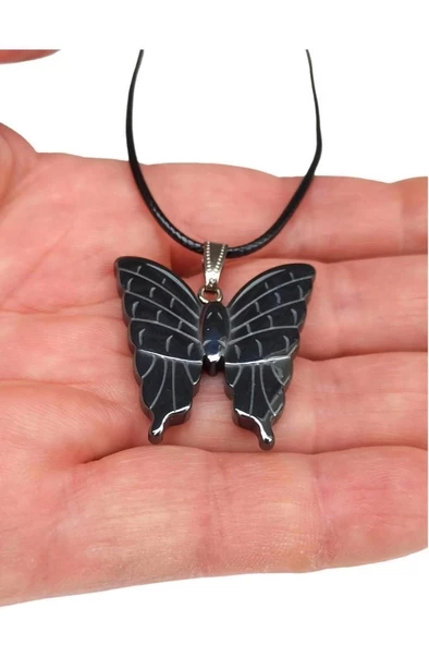 Kelebek Figürü Hematit Kolye 127-5 - 2