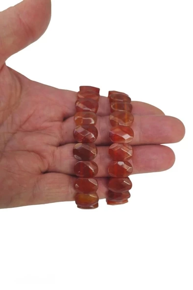 Doğal Akik Bileklik, Faset Kesim, Elastik Yapılı 320-3 - 3