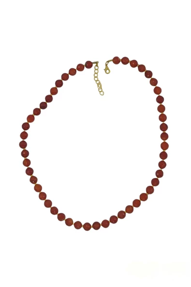 Karnelyan Akik Kolye 8mm Faset Kesim 308-4 - 2