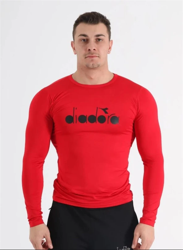Diadora Soloben - Erkek Kırmızı Uzun Kollu Spor T-shirt - TSRT-ZN