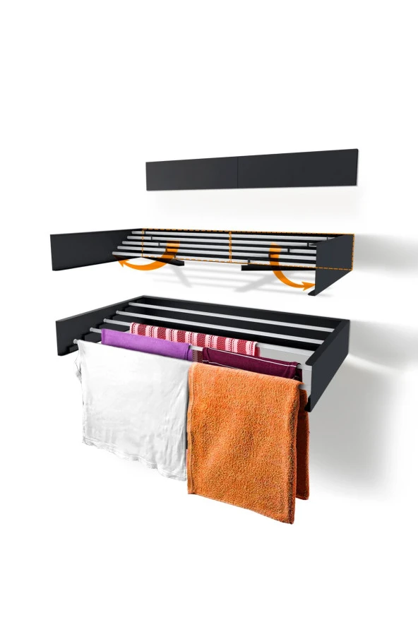 Urban Nouk Belize Çamaşır Kurutma Askısı - Duvara Monte Kurutmalık - 70 cm - 8