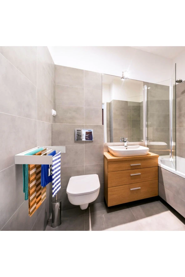 Urban Nouk Belize Çamaşır Kurutma Askısı - Duvara Monte Kurutmalık - 70 cm - 12