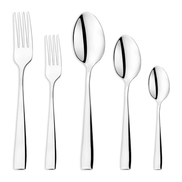 Schafer Sheen 60 Parça Çatal Kaşık Takımı-Gümüş26 - Resim 2