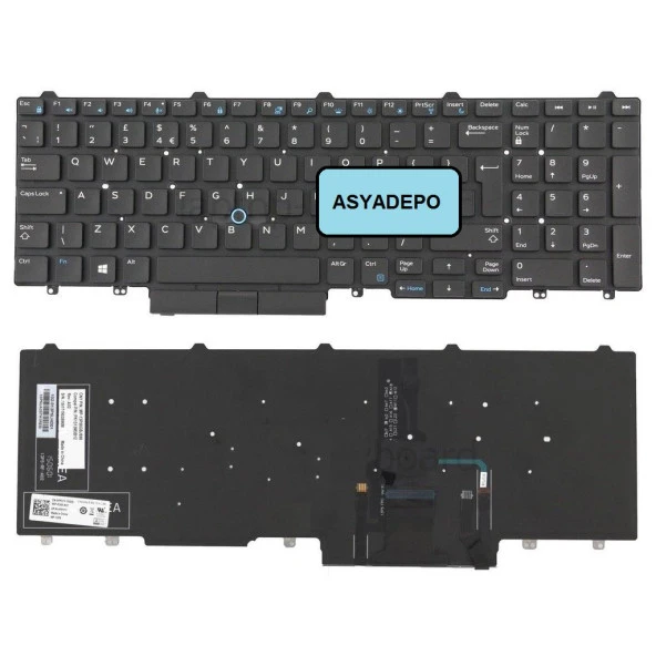 Dell Latitude N033L558015EMEA_U Klavye Siyah TR IŞIKLI ürün görseli 1