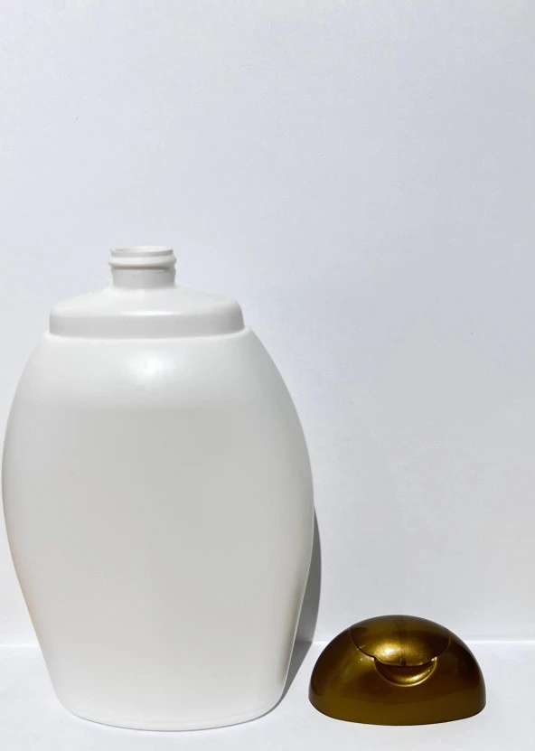 400ml Beyaz Mat Plastik Şampuan Şişesi, Gold Kapak, Kozmetik Şişe, Boş Şişe, 25 Adet - 3