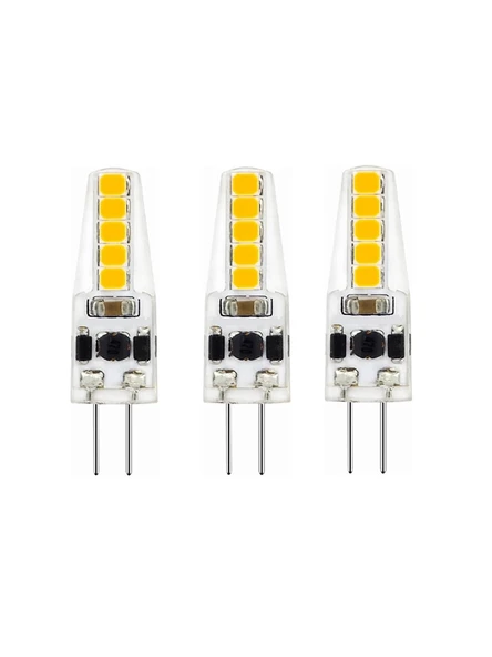 3 Adet 1,5W 220V G4 Duy Led Kapsül Avize Ampulü 6500K Beyaz Işık KES006