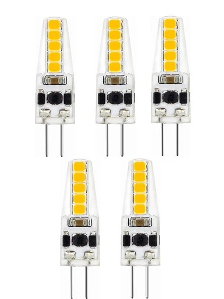 5 Adet 1,5W 220V G4 Duy Led Kapsül Avize Ampulü 6500K Beyaz Işık KES006