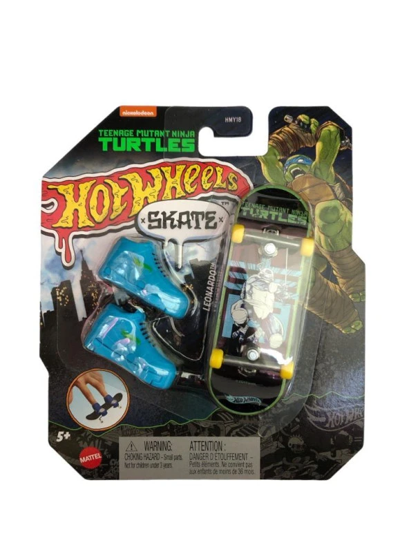 Hot Wheels Parmak Kaykay Leonardo HMY18 HVK32 Lisanslı Ürün