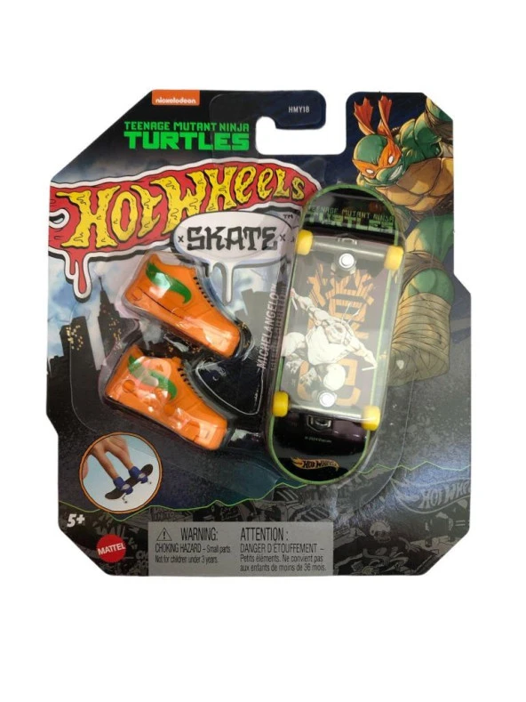 Hot Wheels Parmak Kaykay Michelangelo HMY18 HVK34 Lisanslı Ürün