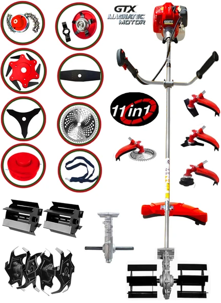 Eisenn Alman 11 In 1 Fg Motor 14 Hp Yan Tipi Ot Çim Çalı Biçme Tırpanı Toprak Eşeleme Akrobat Çapa Aparatı