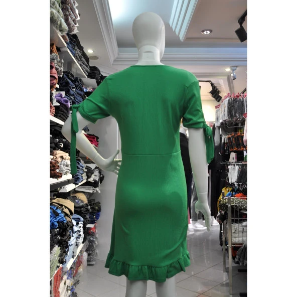 Kruvaze Yaka Elbise - 4