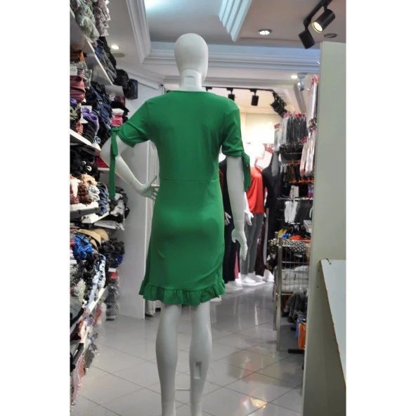 Kruvaze Yaka Elbise - 6